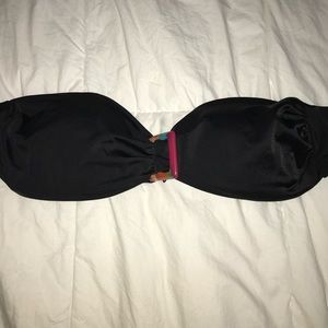 black strapless bikini top
